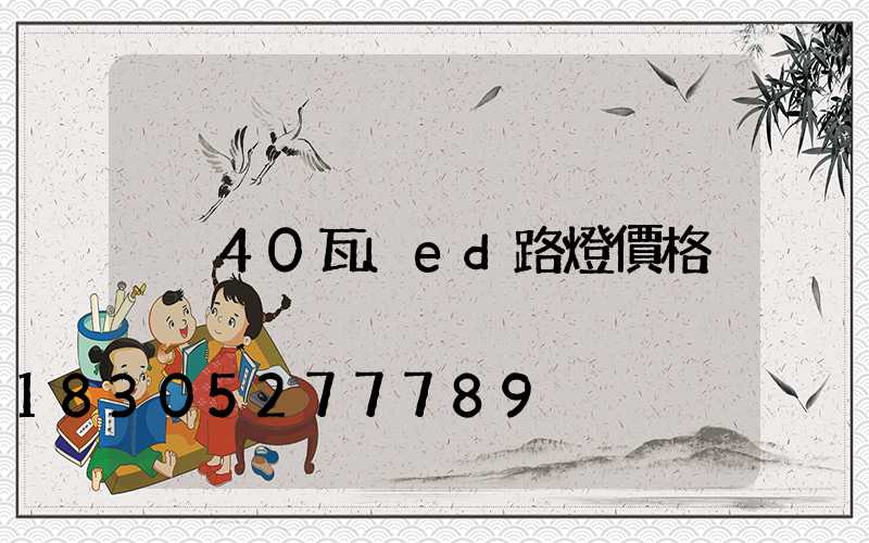 40瓦led路燈價格