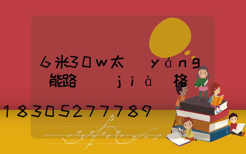 6米30w太陽(yáng)能路燈價(jià)格