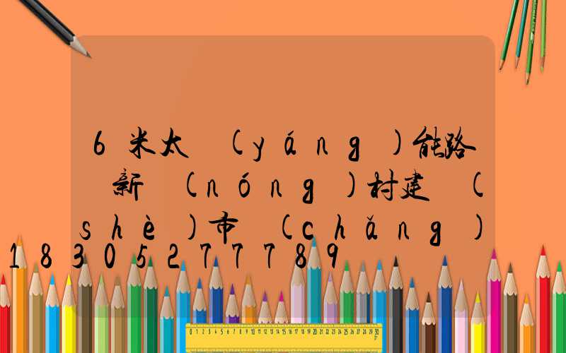 6米太陽(yáng)能路燈新農(nóng)村建設(shè)市場(chǎng)大有潛力