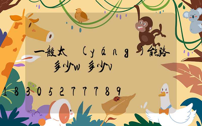 一般太陽(yáng)能路燈頭多少w多少v