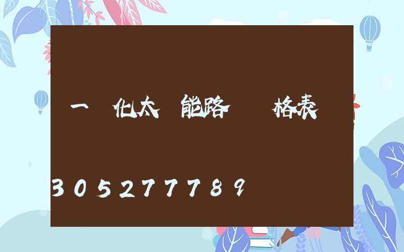 一體化太陽能路燈價格表