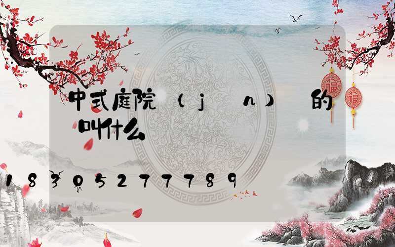 中式庭院進(jìn)門的墻叫什么