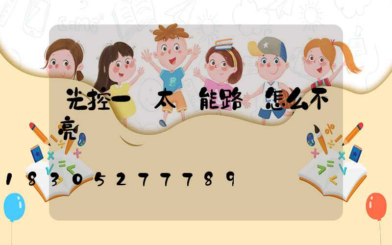 光控一體太陽能路燈怎么不亮