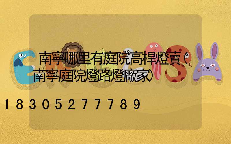 南寧哪里有庭院高桿燈賣(南寧庭院燈路燈廠家)