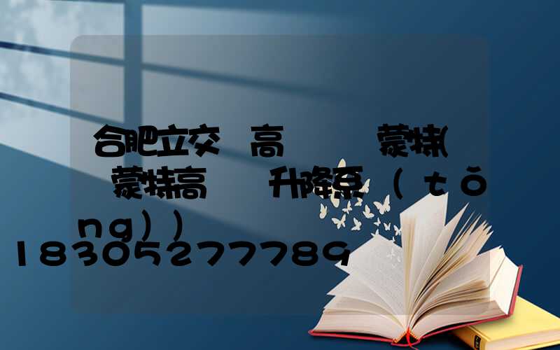 合肥立交橋高桿燈維蒙特(維蒙特高桿燈升降系統(tǒng))
