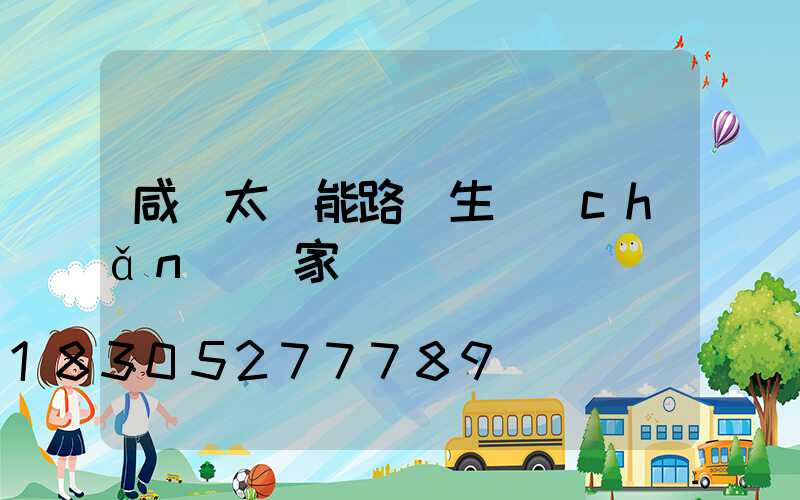 咸陽太陽能路燈生產(chǎn)廠家