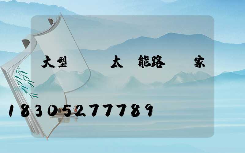 大型led太陽能路燈廠家