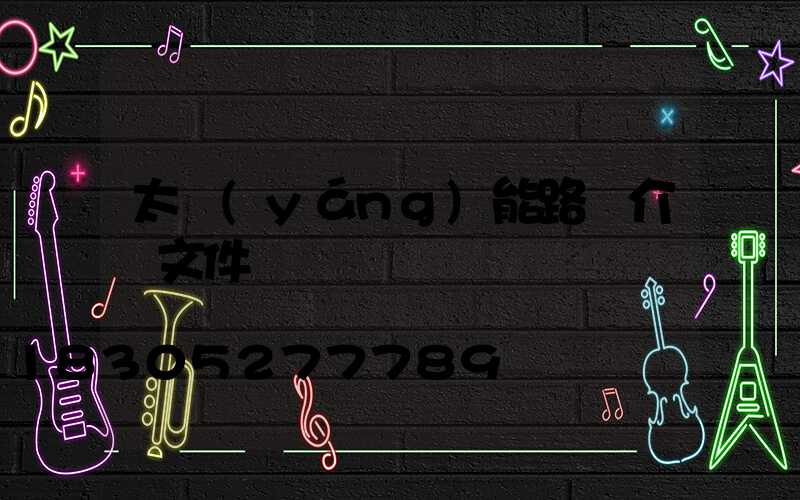 太陽(yáng)能路燈介紹文件