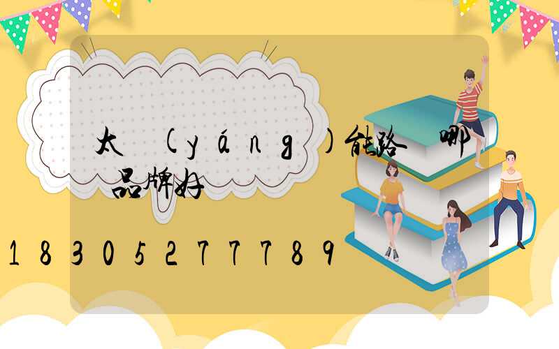 太陽(yáng)能路燈哪種品牌好