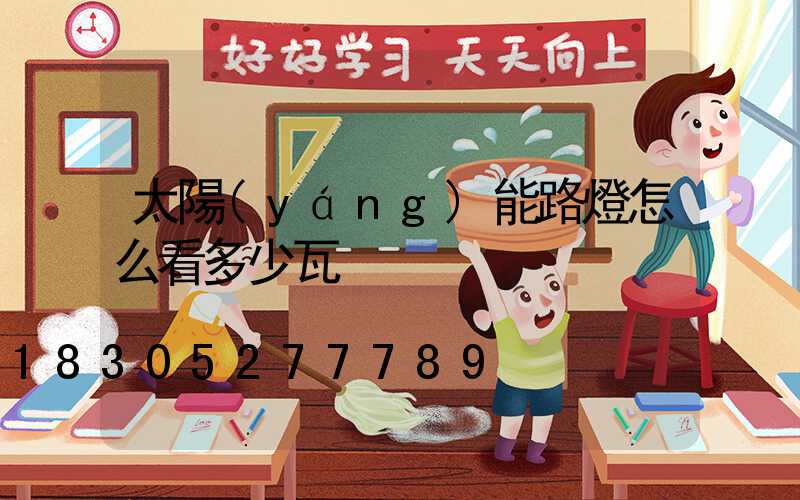 太陽(yáng)能路燈怎么看多少瓦