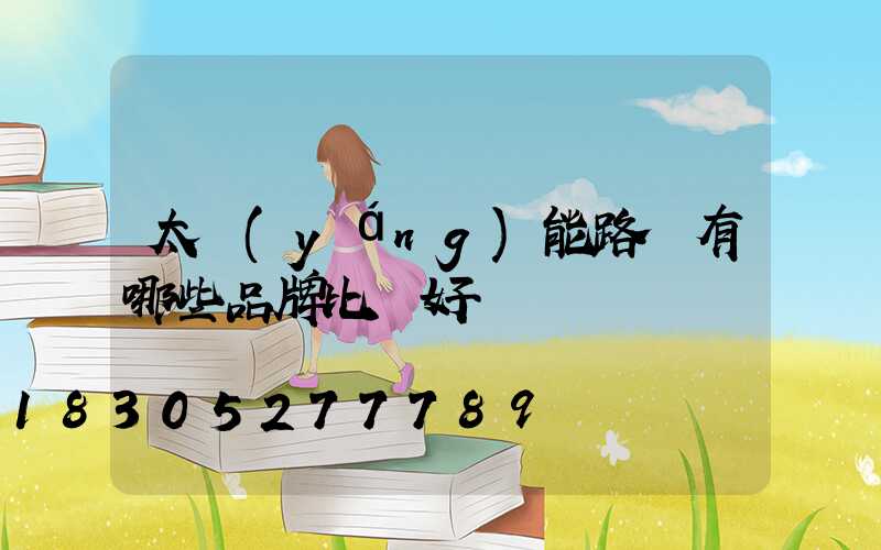 太陽(yáng)能路燈有哪些品牌比較好