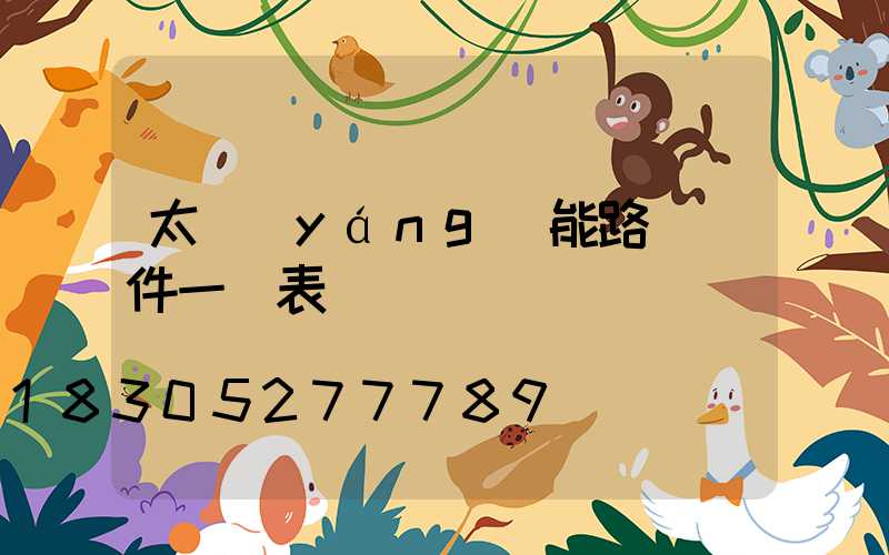 太陽(yáng)能路燈組件一覽表