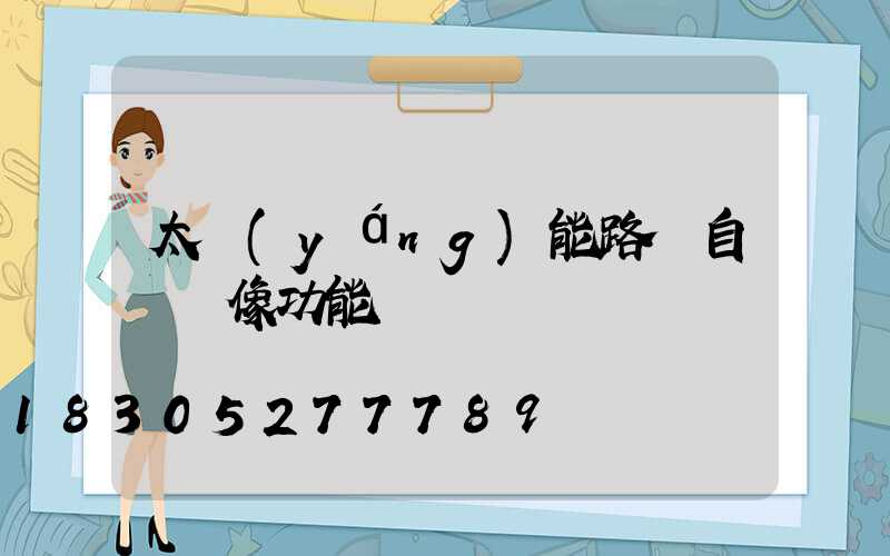 太陽(yáng)能路燈自帶攝像功能