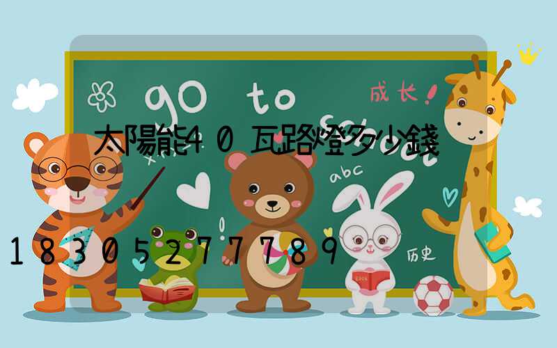 太陽能40瓦路燈多少錢