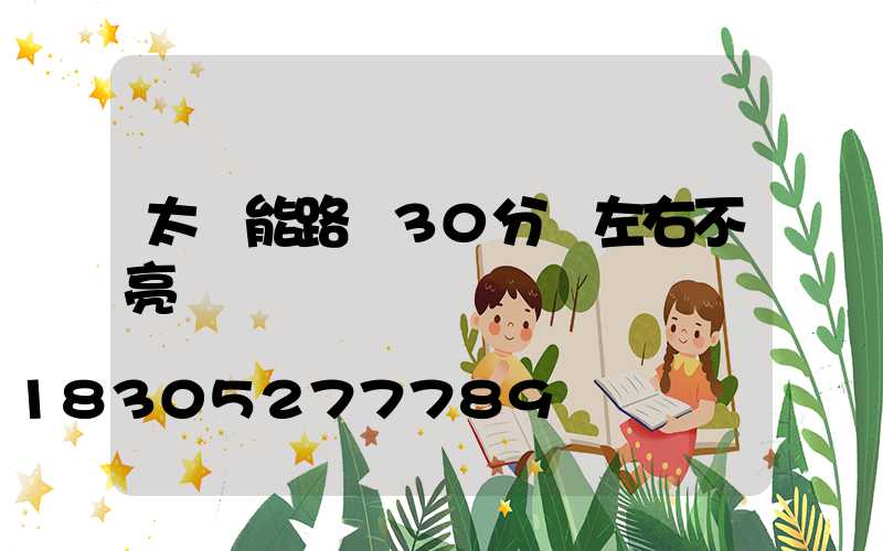 太陽能路燈30分鐘左右不亮