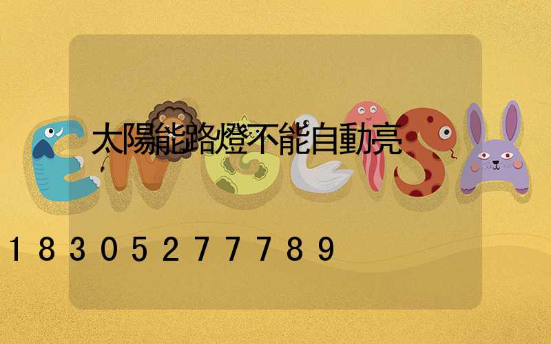 太陽能路燈不能自動亮