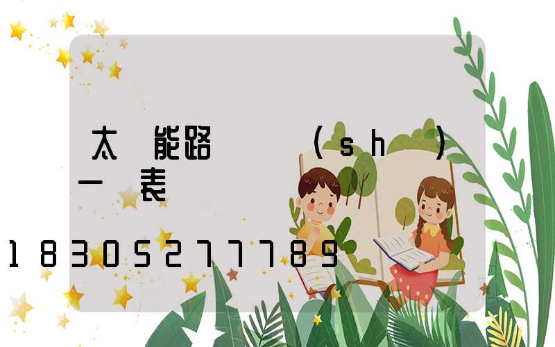 太陽能路燈參數(shù)一覽表