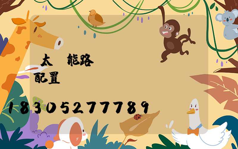 太陽能路燈參數(shù)配置標(biāo)準(zhǔn)