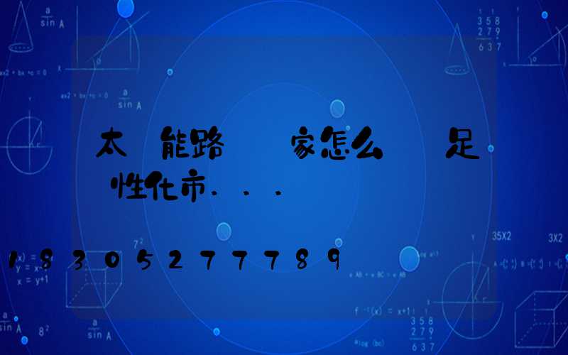 太陽能路燈廠家怎么樣滿足個性化市...