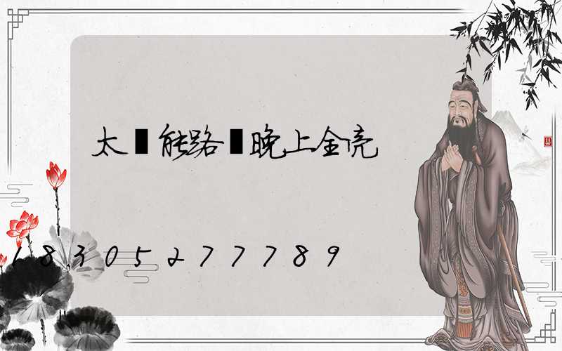 太陽能路燈晚上全亮