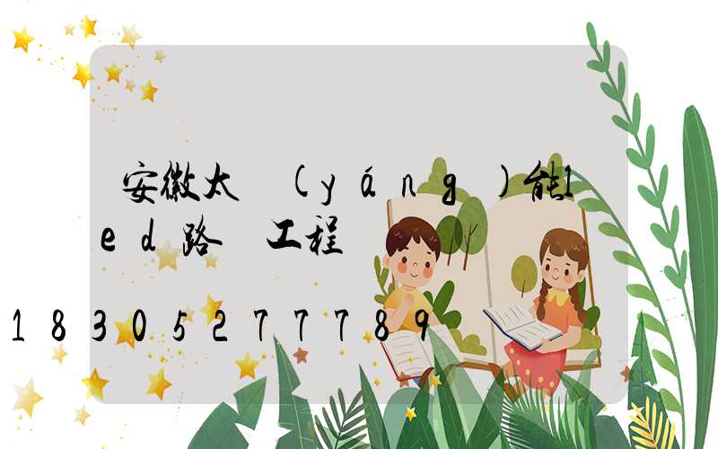 安徽太陽(yáng)能led路燈工程