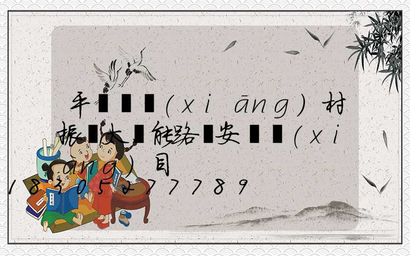 平輿縣鄉(xiāng)村振興太陽能路燈安裝項(xiàng)目