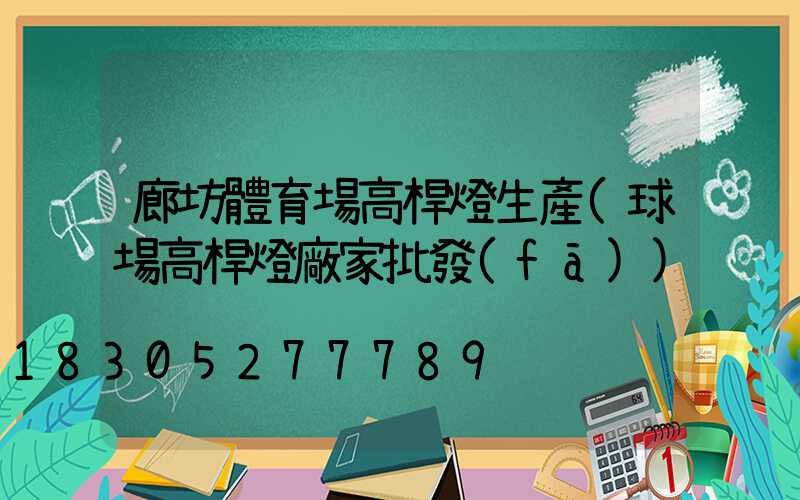 廊坊體育場高桿燈生產(球場高桿燈廠家批發(fā))