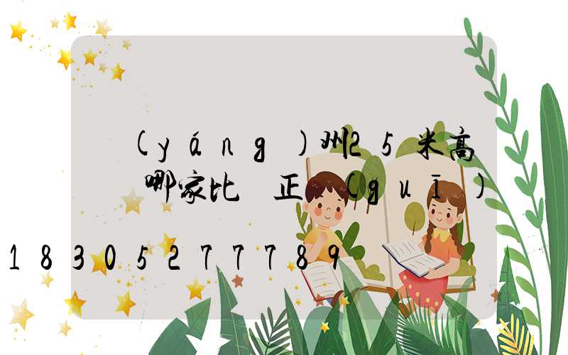 揚(yáng)州25米高桿燈哪家比較正規(guī)