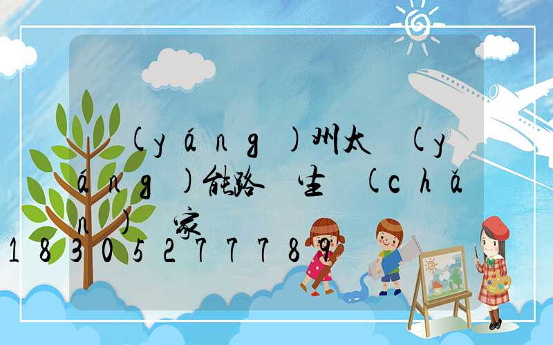 揚(yáng)州太陽(yáng)能路燈生產(chǎn)廠家