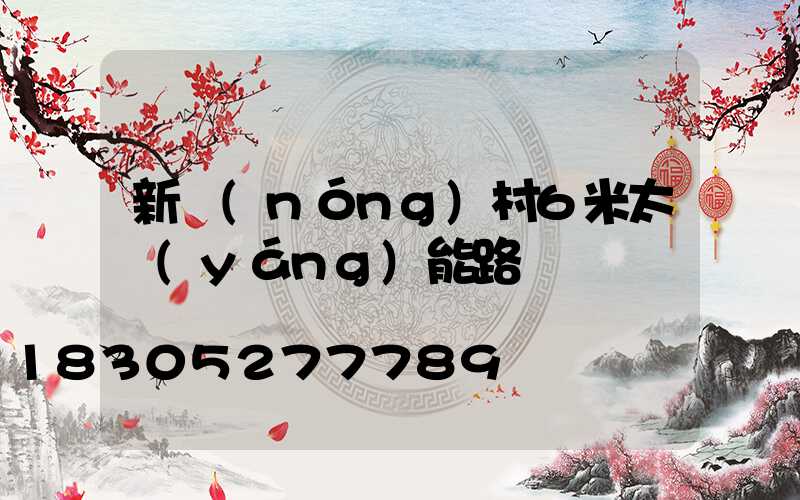 新農(nóng)村6米太陽(yáng)能路燈