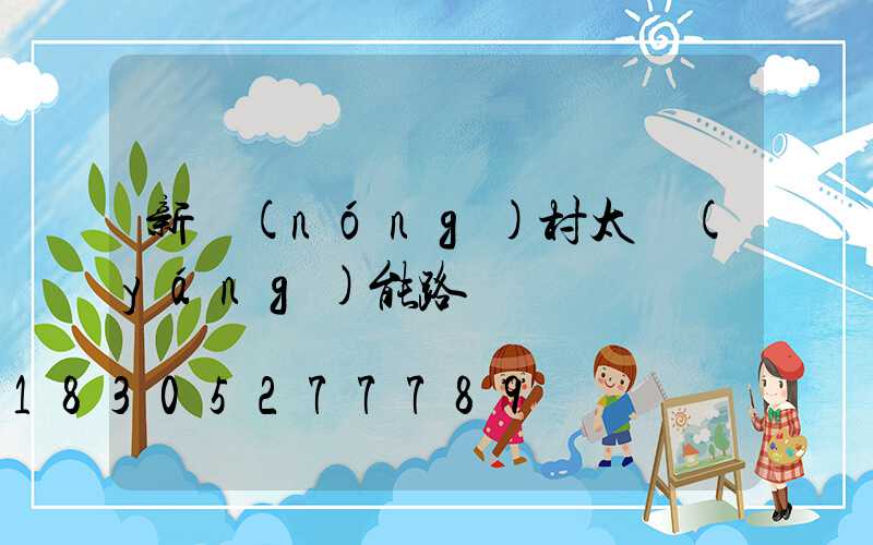 新農(nóng)村太陽(yáng)能路燈