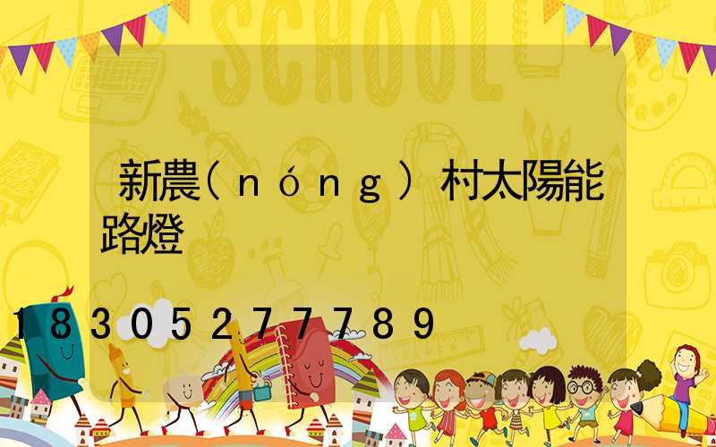 新農(nóng)村太陽能路燈