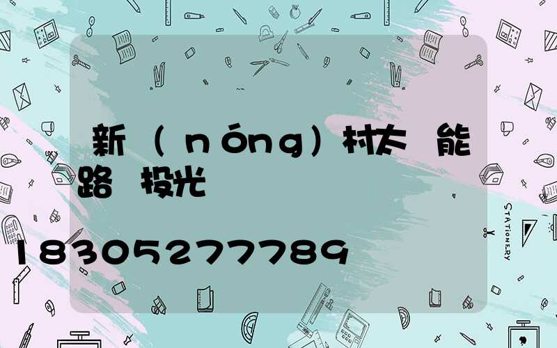 新農(nóng)村太陽能路燈投光燈