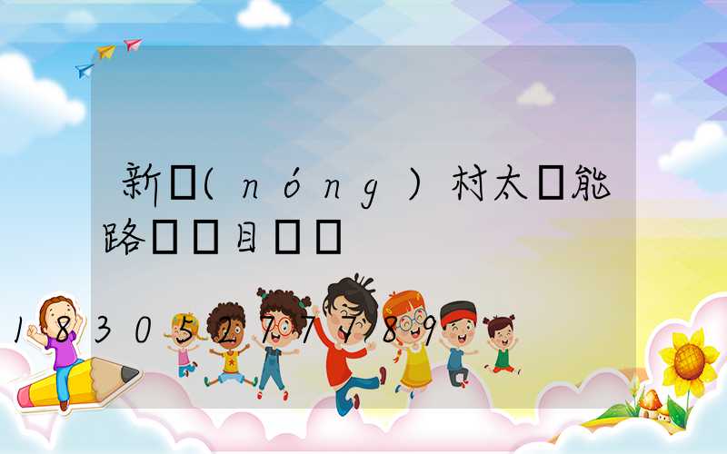 新農(nóng)村太陽能路燈項目標書