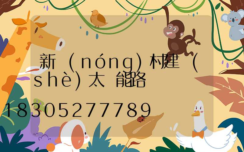 新農(nóng)村建設(shè)太陽能路燈