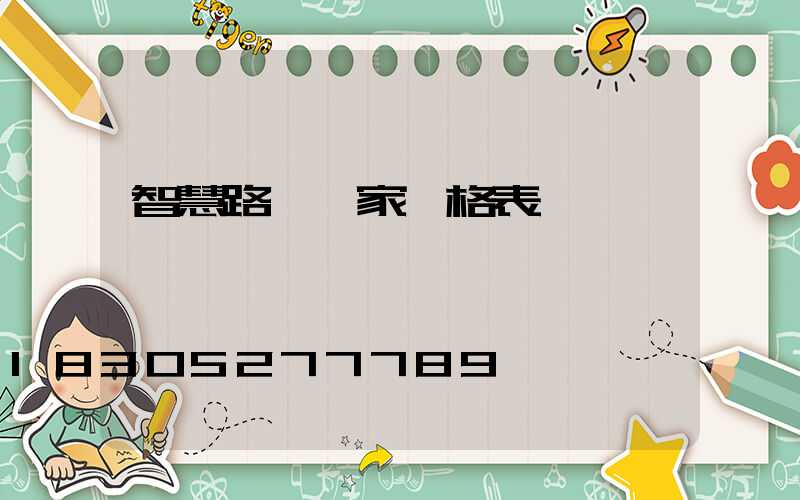 智慧路燈廠家價格表