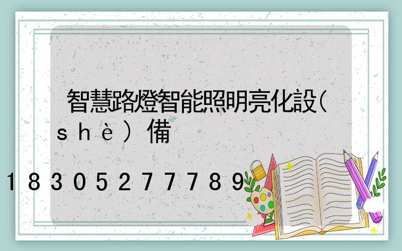 智慧路燈智能照明亮化設(shè)備
