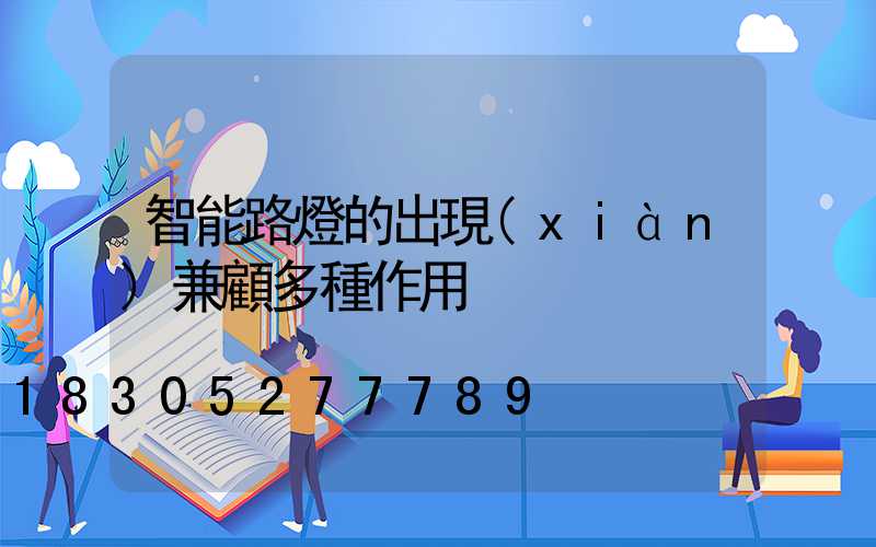 智能路燈的出現(xiàn)兼顧多種作用