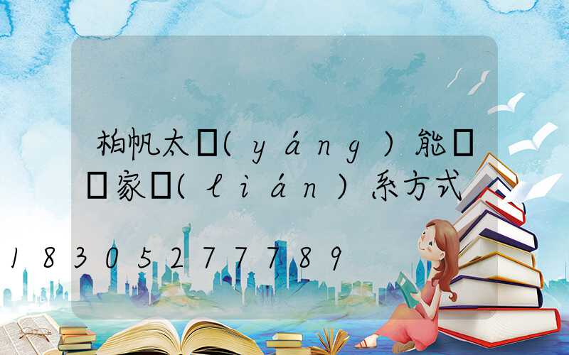 柏帆太陽(yáng)能燈廠家聯(lián)系方式