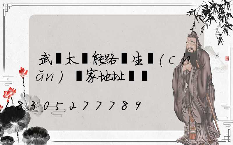 武漢太陽能路燈生產(chǎn)廠家地址電話