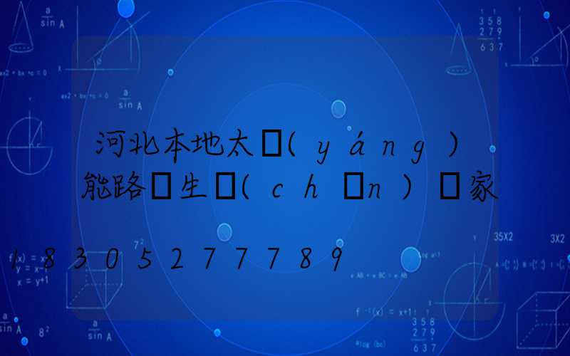河北本地太陽(yáng)能路燈生產(chǎn)廠家