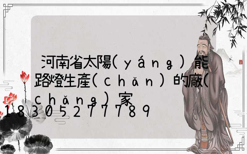 河南省太陽(yáng)能路燈生產(chǎn)的廠(chǎng)家