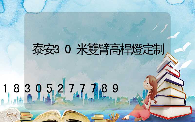 泰安30米雙臂高桿燈定制