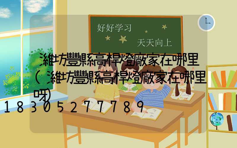 濰坊豐縣高桿燈廠家在哪里(濰坊豐縣高桿燈廠家在哪里呀)