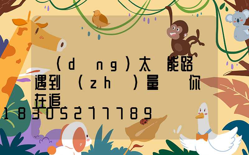 當(dāng)太陽能路燈遇到質(zhì)量問題你還在追...