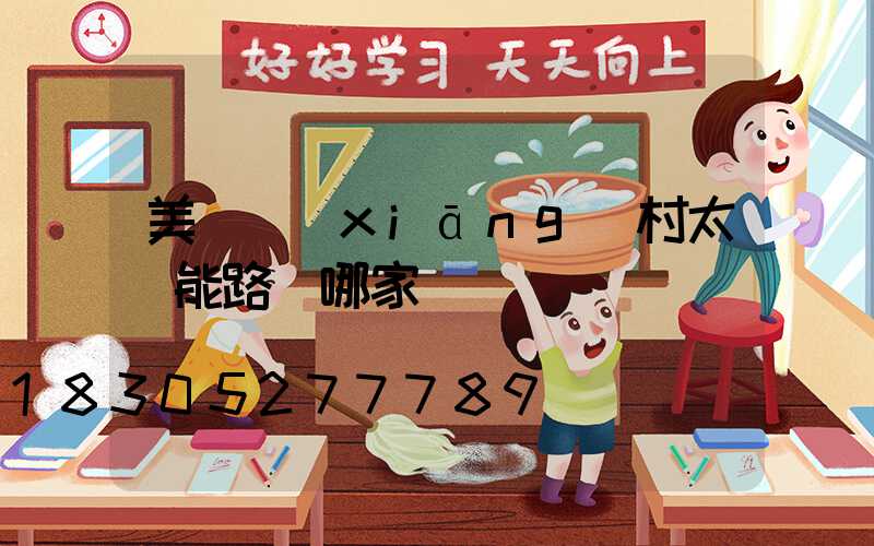 美麗鄉(xiāng)村太陽能路燈哪家強