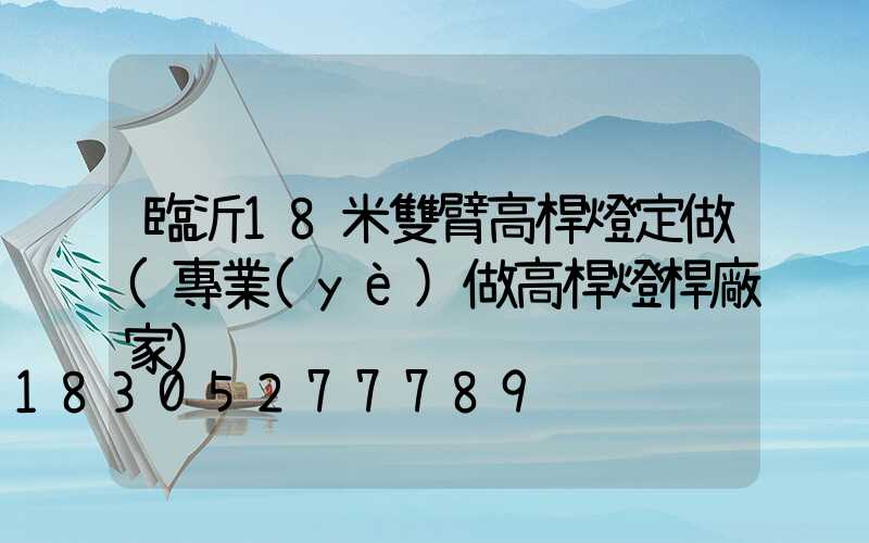 臨沂18米雙臂高桿燈定做(專業(yè)做高桿燈桿廠家)