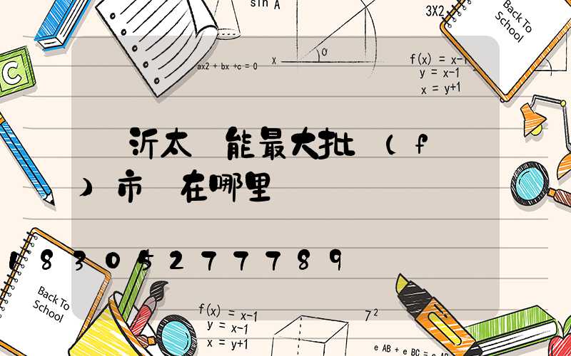 臨沂太陽能最大批發(fā)市場在哪里