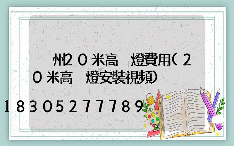 荊州20米高桿燈費用(20米高桿燈安裝視頻)