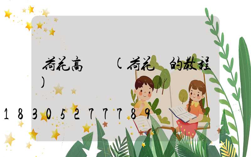 荷花高桿燈(荷花燈的教程)